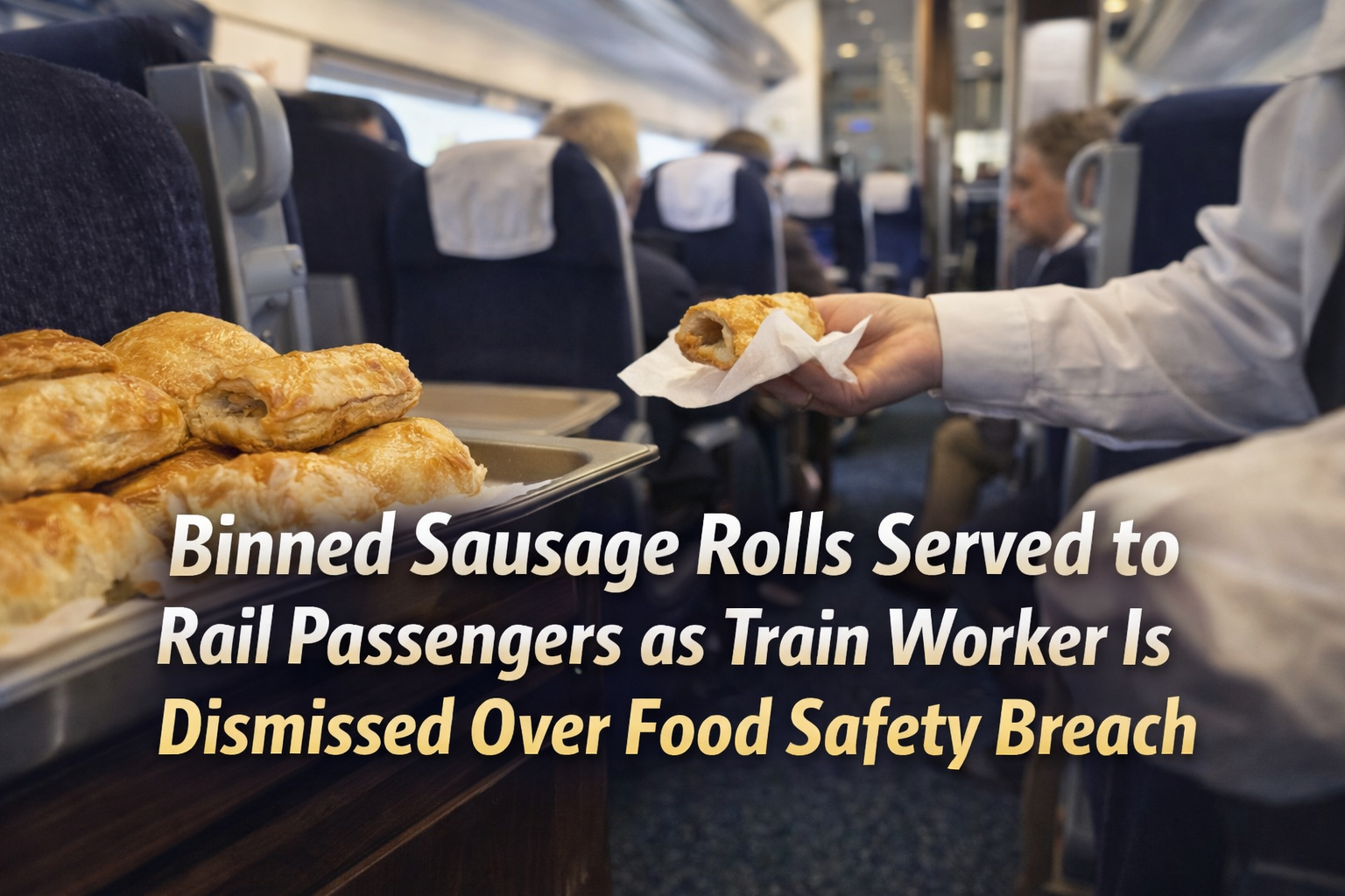 Sausage rolls served to rail passengers after being taken from a bin in food safety breach