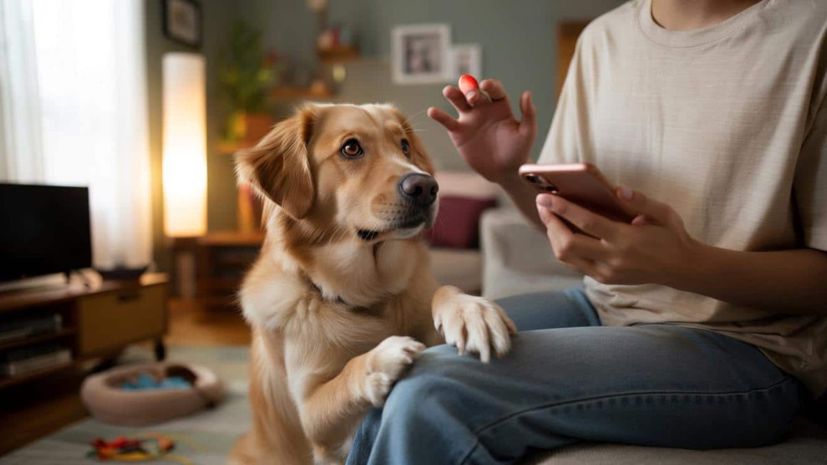 Dog Paw On Lap