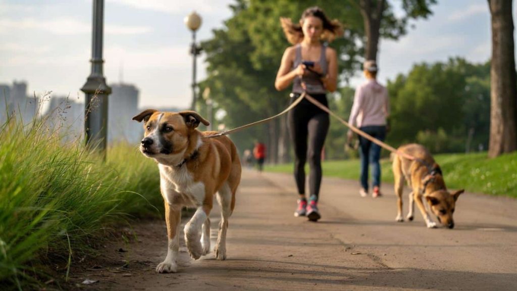 Frustrated Dog On Leash