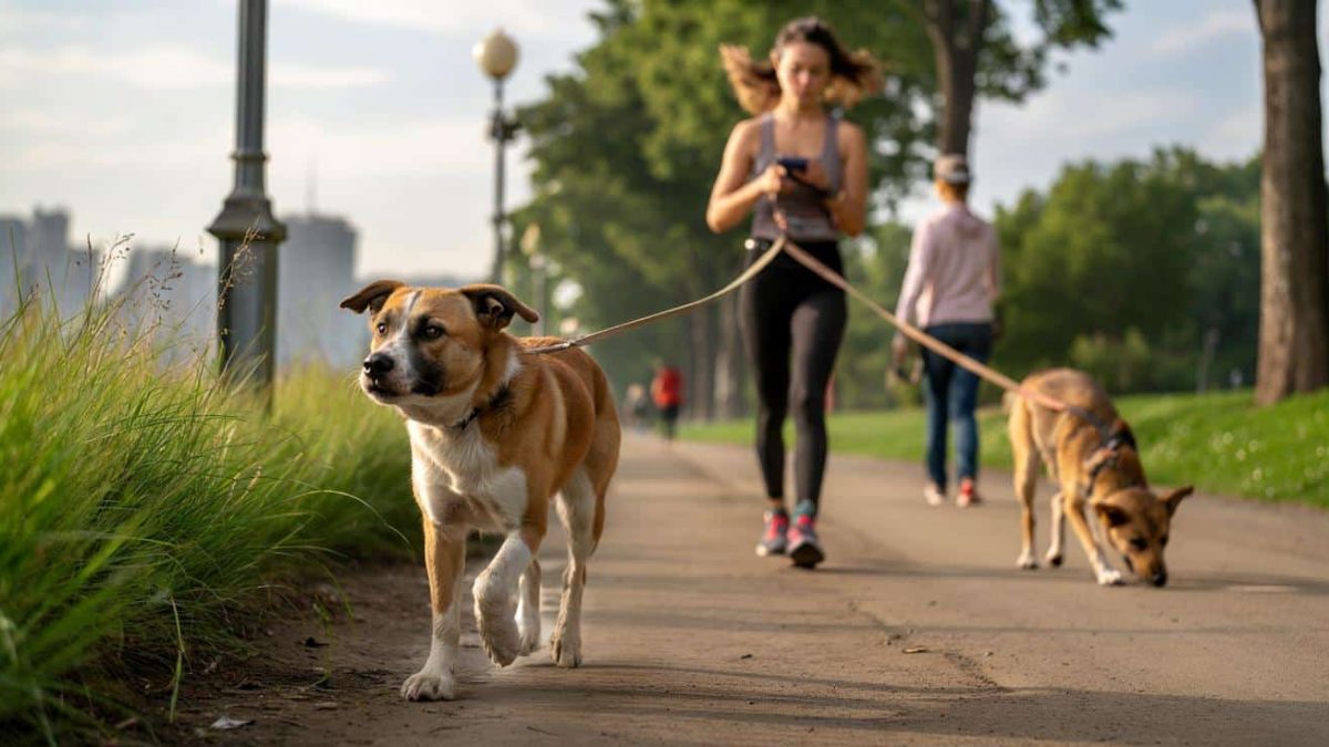 Frustrated Dog On Leash
