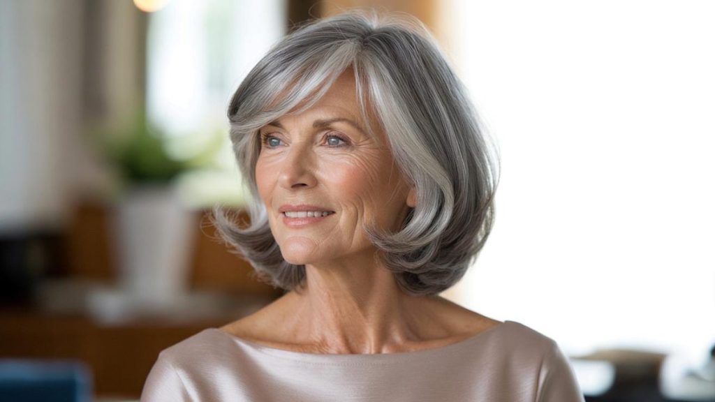 Short Modern Haircut Older Women
