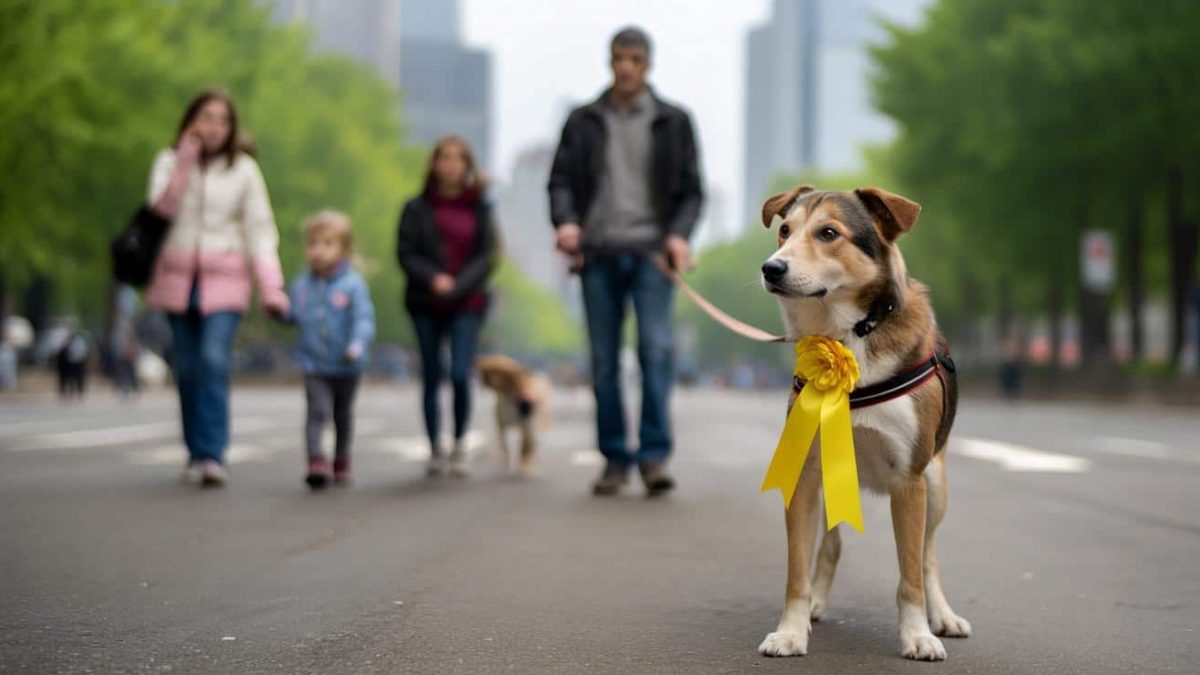 Yellow Ribbon Dog Lead Safety